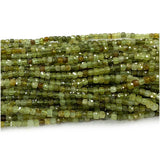 Tsavorite Green Garnet Cube Small Beads Natural Gemstones