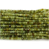 Tsavorite Green Garnet Cube Small Beads Natural Gemstones