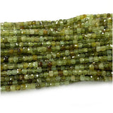 Tsavorite Green Garnet Cube Small Beads Natural Gemstones