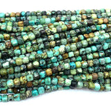 Turquoise Natural Stones Charms Necklace Bracelets Earrings Cube Beads