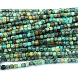 Turquoise Natural Stones Charms Necklace Bracelets Earrings Cube Beads