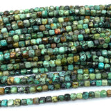 Turquoise Natural Stones Charms Necklace Bracelets Earrings Cube Beads