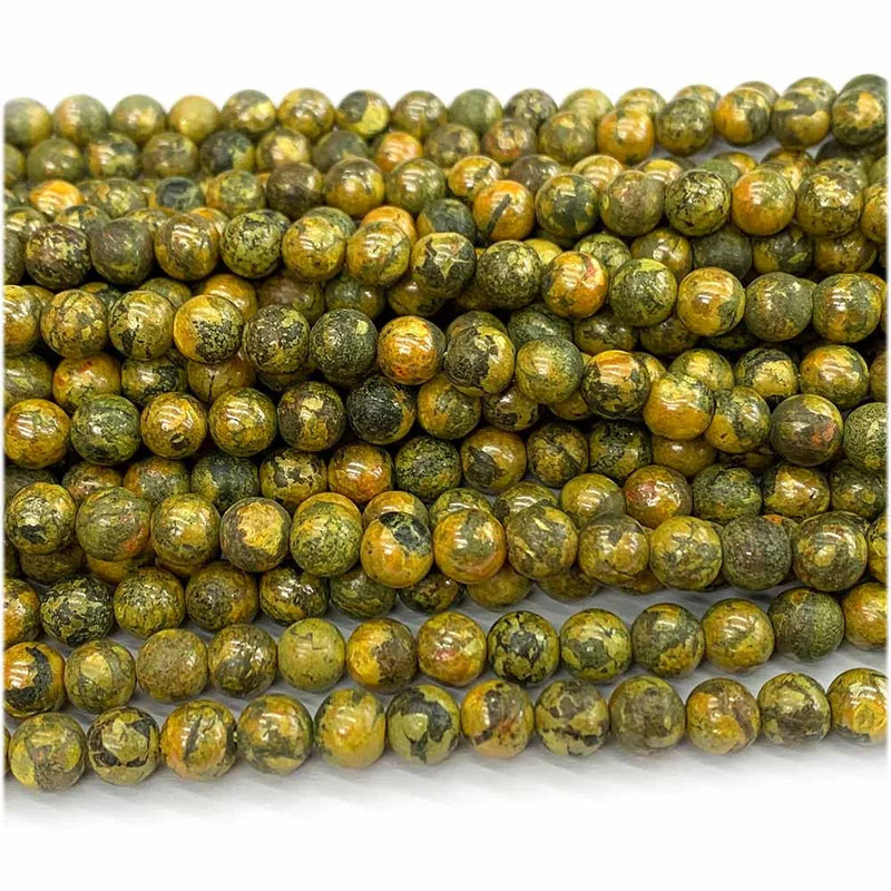Yellow Anglesite Round Beads for Jewelry Making Gemstones DIY Necklace