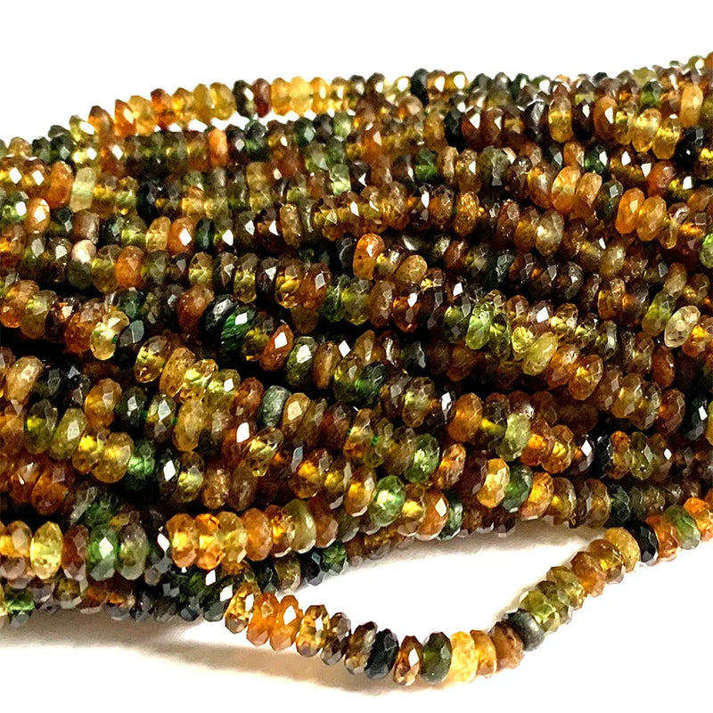 Yellow Green Tourmaline Natural Stones Gemstones Rondelle Beads