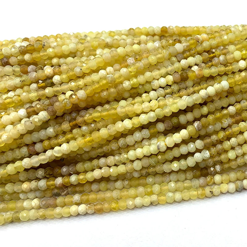 Yellow Opal DIY Natural Rondelle Beads for Jewelry Making