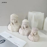 Veiled Woman Silicone Candle Mold Aromatherapy Plaster Epoxy Mould