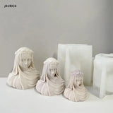 Veiled Woman Silicone Candle Mold Aromatherapy Plaster Epoxy Mould