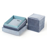 Velet Navy Wedding Rings Jewelry Box For Women