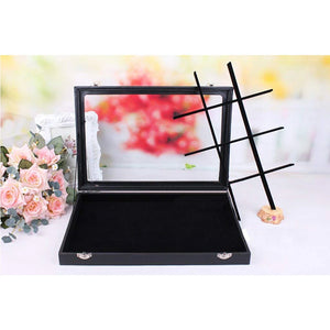 Velvet 12 Grid Jewelry Tray Box Removable Display Case Organizer