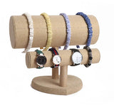 Velvet 2 Bars Jewelry Bracelet Organizer Stand Holder