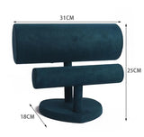 Velvet 2 Bars Jewelry Bracelet Organizer Stand Holder