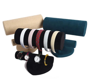 Velvet 2 Bars Jewelry Bracelet Organizer Stand Holder