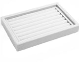 Velvet Ring Earrings Trays Showcase Display Jewelry Organizer (White)