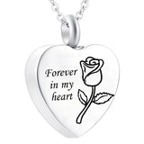 Velvet Bag Forever in My Heart Cremation Urn Necklace for Ashes for Women