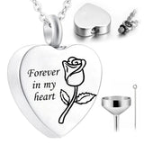 Velvet Bag Forever in My Heart Cremation Urn Necklace for Ashes for Women