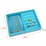 Velvet Jewelry Display Tray - Earrings Watch Pendant Holder Plate