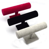 Velvet Bracelet Chain Display Stand Mixed Watch T-Bar Rack Jewelry Organizer