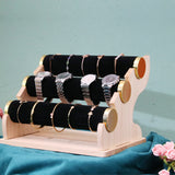 Velvet Bracelet Chain Watch 3 Tiers Rack Jewelry Organizer Display Stand