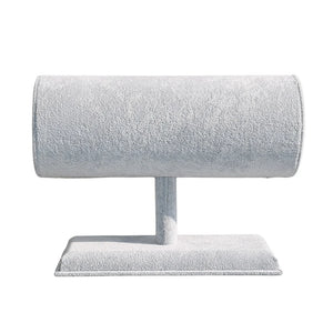 Velvet Bracelet Chain Watch T-Bar Rack Jewelry Hard Display Stand Holder Gray