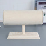 Velvet Bracelet Chain Watch T-Bar Rack Jewelry Hard Display Stand Holder Gray