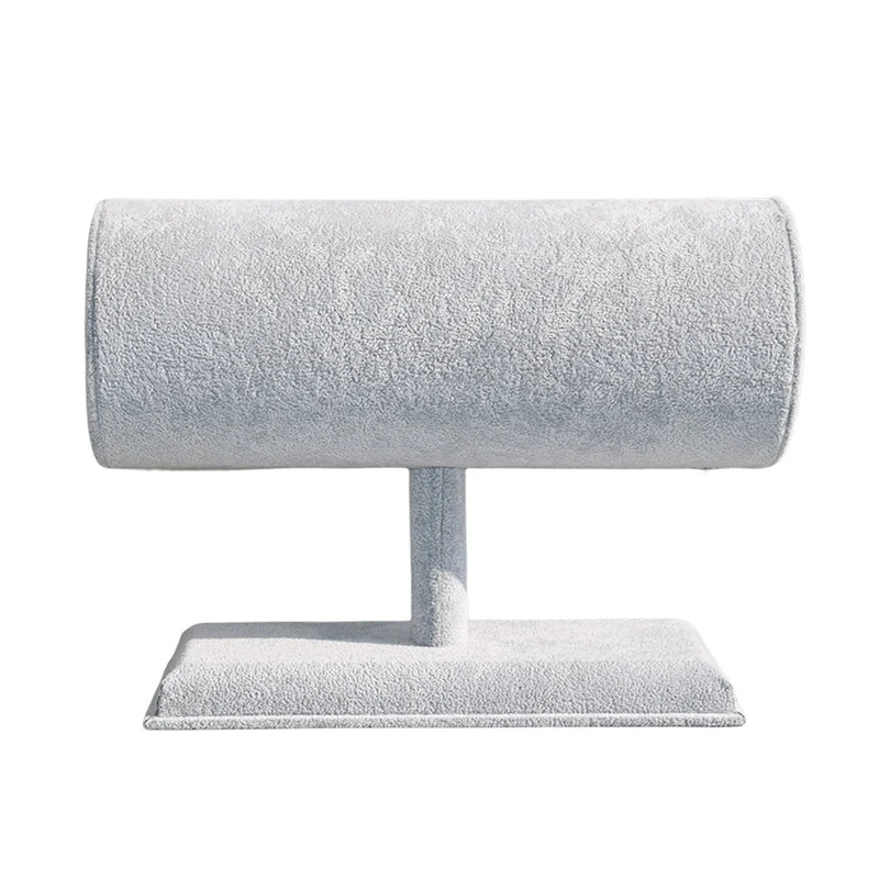 Velvet Bracelet Chain Watch T-Bar Rack Jewelry Hard Display Stand Holder Gray