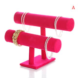 Velvet Bracelet Chain Watch T-Bar Rack Jewelry Organizer