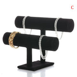 Velvet Bracelet Chain Watch T-Bar Rack Jewelry Organizer