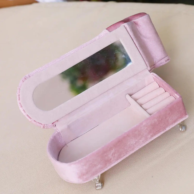 Velvet Jewelry Box Organizer for Rings Earrings Necklace