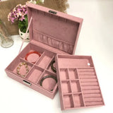 Velvet Double Layer Jewelry Storage Display Box Organizer