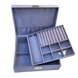 Velvet Double Layer Jewelry Storage Display Box Organizer