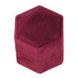 Velvet Double Ring Box Hexagon Wedding Ceremony Ring Box