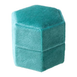 Hexagon Velvet Double Ring Box Wedding Ceremony Ring Box