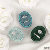 Velvet Double Ring Box Oval Wedding Ceremony Ring Box