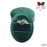 Velvet Double Ring Box Oval Wedding Ceremony Ring Box