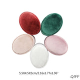 Velvet Double Ring Box Oval Wedding Ceremony Ring Box