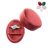 Velvet Double Ring Box Oval Wedding Ring Holder
