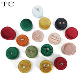 Velvet Double Ring Box Round Wedding Ceremony Ring Box
