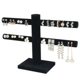 Velvet Earrings Ring Organizer Display Stand Holder 2 Colors