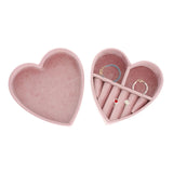 Heart-Shaped Velvet Mini Jewelry Travel Case for Women