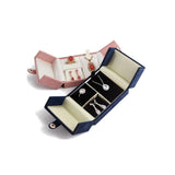 Velvet Faux Suede Double Open Jewelry Set Box