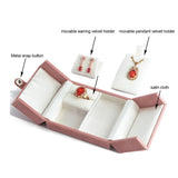 Velvet Faux Suede Double Open Jewelry Set Box