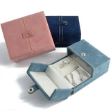 Velvet Faux Suede Double Open Jewelry Set Box