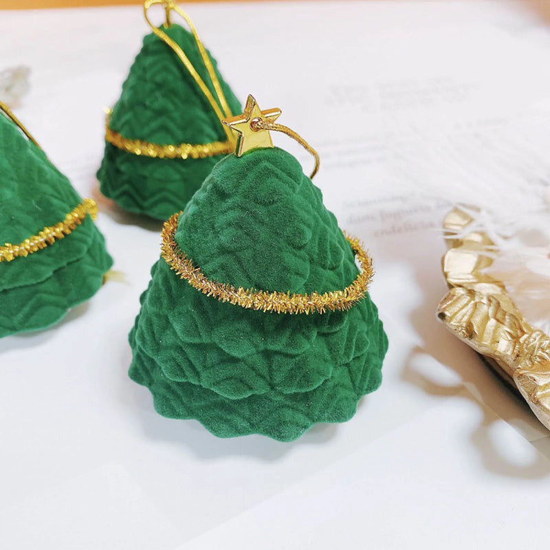 Velvet Flannel Christmas Tree Jewelry Storage Box