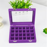Velvet Glass Jewelry Display Box 20*15*4.5cm Organizer