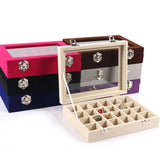 Velvet Glass Jewelry Display Box 20*15*4.5cm Organizer
