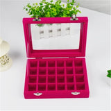 Velvet Glass Jewelry Display Box 20*15*4.5cm Organizer