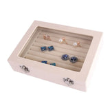 Velvet Glass Ring Earring Display Tray Holder
