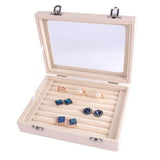 Velvet Glass Ring Earring Display Tray Holder