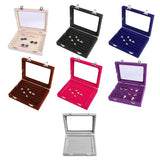 Velvet Glass Ring Earring Display Tray Holder