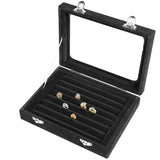 Velvet Glass Ring Earring Display Tray Holder